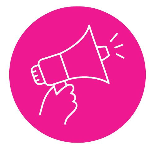 Graphic of a hand holding a megaphone
