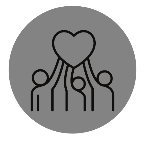 Graphic of people holding a heart